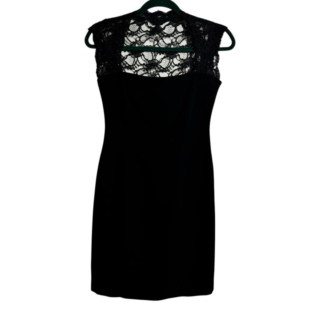 Jones New York Dress Women 2P Black Lace Dark Romantic LBD Cocktail Party Holida